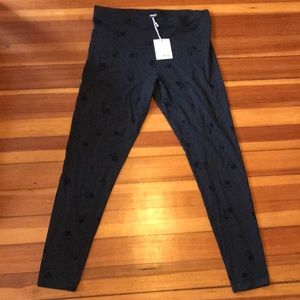NWT Lauren Conrad Gray & Black Floral Leggings